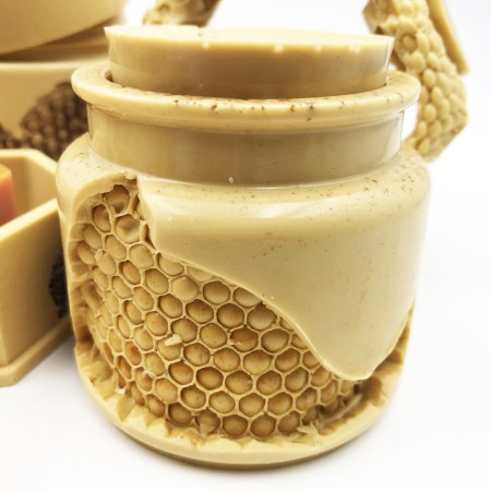 Pot épice lisse empreinte alvéole en cire d'abeille beilsens