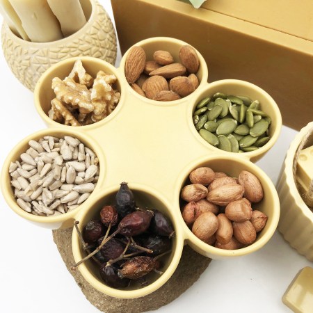 Présentoir rond en cire d'abeille dure avec cacahuete beilsens